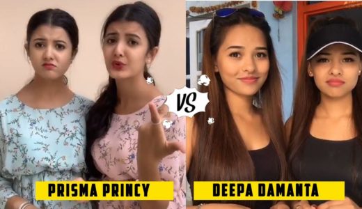 Deepa Damanta vs Prisma Princy Twinny Girls New Tiktok Musically Nepali Video | Twin Sisters