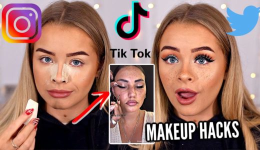 TESTING MAKEUP HACKS FROM SOCIAL MEDIA.. TIKTOK, INSTAGRAM, TWITTER, SNAPCHAT