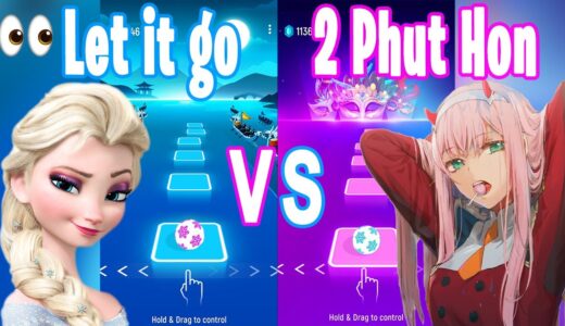 Elsa Let It Go Frozen VS Phao 2 Phut Hon TikTok Song – Tiles Hop Edm RUSH!