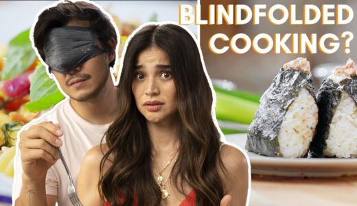 Cooking Viral Tiktok Recipes Blindfolded with Anne Curtis (Feta Pasta and Tuna Onigiri)