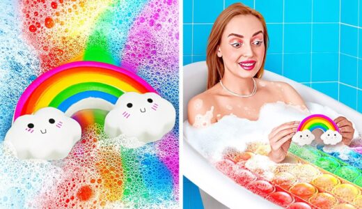 AWESOME RAINBOW HACKS FROME TIKTOK || Coolest Crafts and DIY! Unicorn Makeup & Food Ideas by 123 GO!