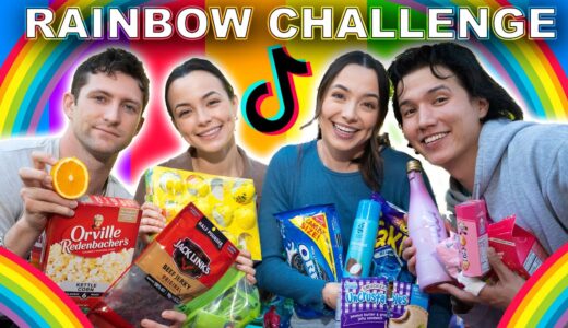 Trying Viral Rainbow TikTok Challenge - Merrell Twins