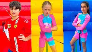 Nastya and friends help each other to win in the challenge