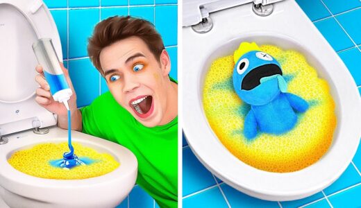 Rainbow Friends In The Toilet 😱 *Fun and Crazy Viral Gadgets From TikTok*