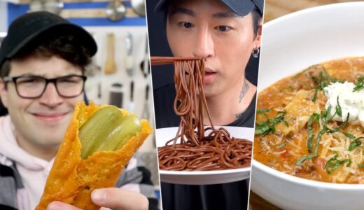 I Tested Bizarre Tiktok Recipes- Chocolate Noodles, Cheesy Pickles, Lasagna Soup